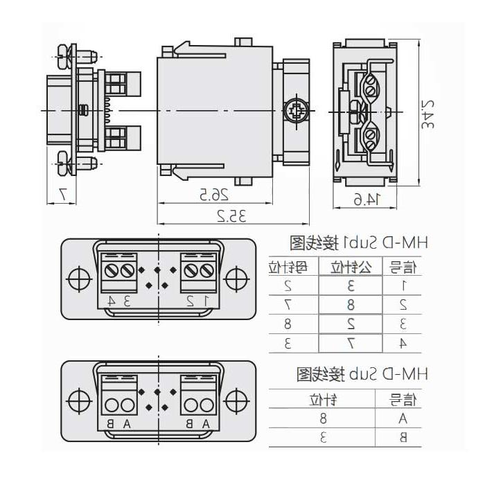 HM模块、公接插、HM-D Sub-M、09140093051